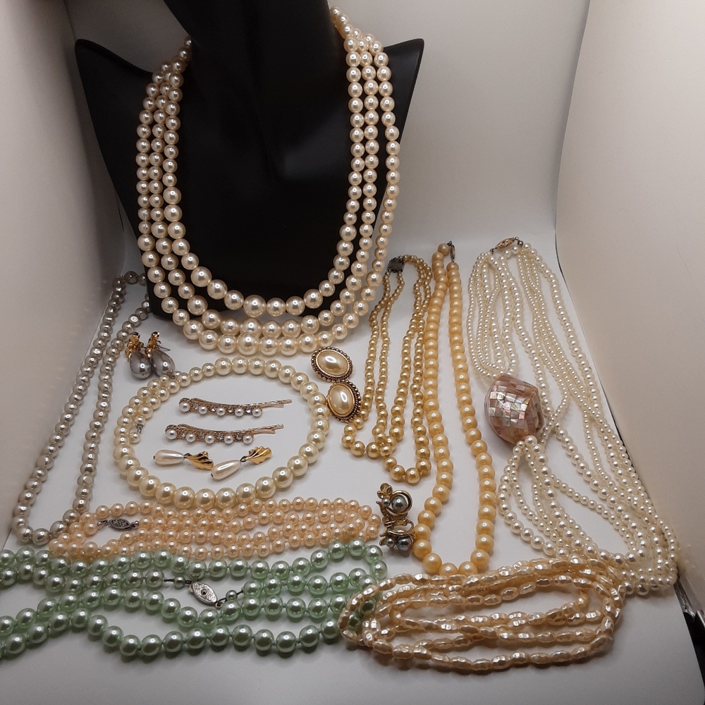 Vintage Faux Pearl and Pearl Jewelry Bundle